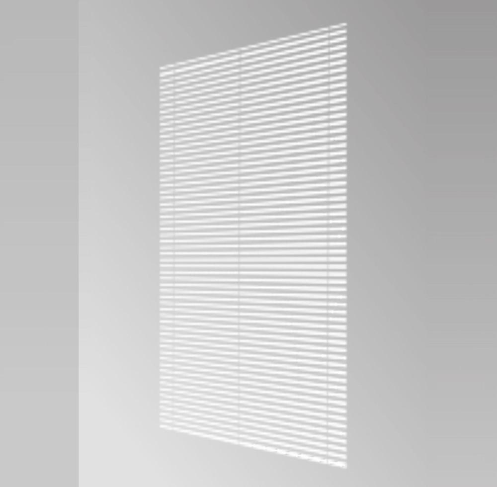 superponga la sombra de las persianas de las ventanas en el piso y la pared. efecto de sol de reflexión transparente e iluminación natural en el fondo. ilustración de vector de gradiente realista.