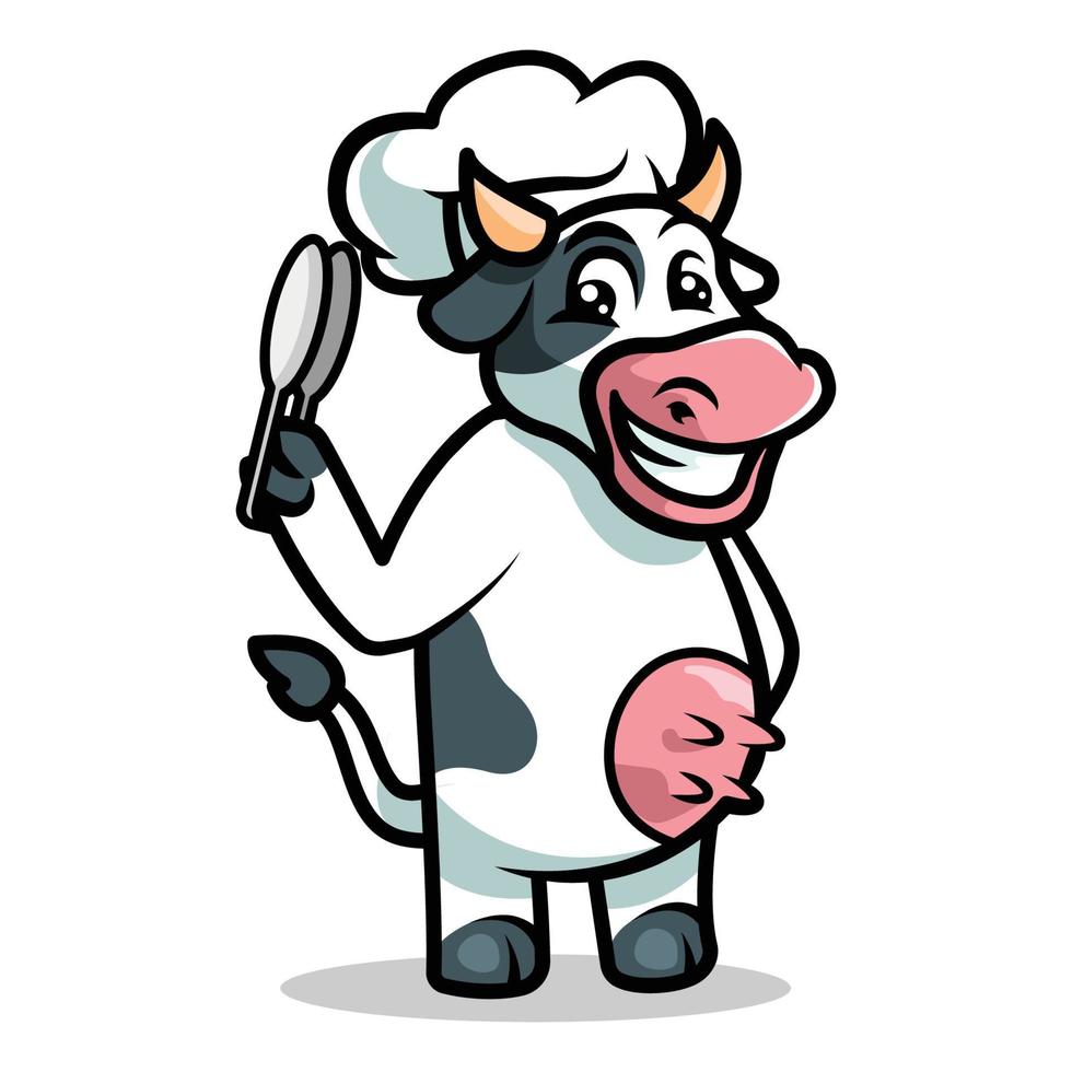 diseño de vector de ilustración de mascota de vaca