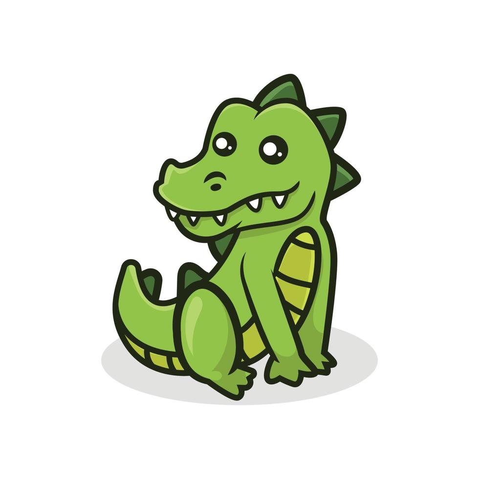 cute crocodile mascot vector