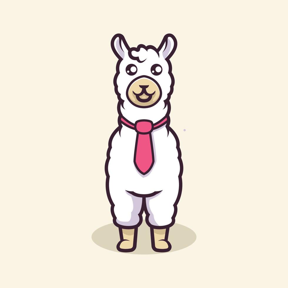 ilustración de vector de mascota de llama linda