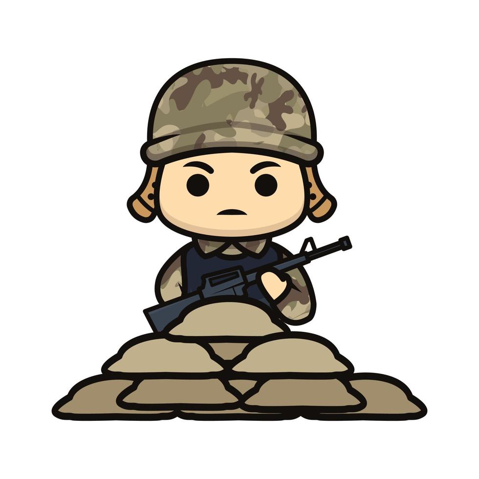 Cute soldier army vector