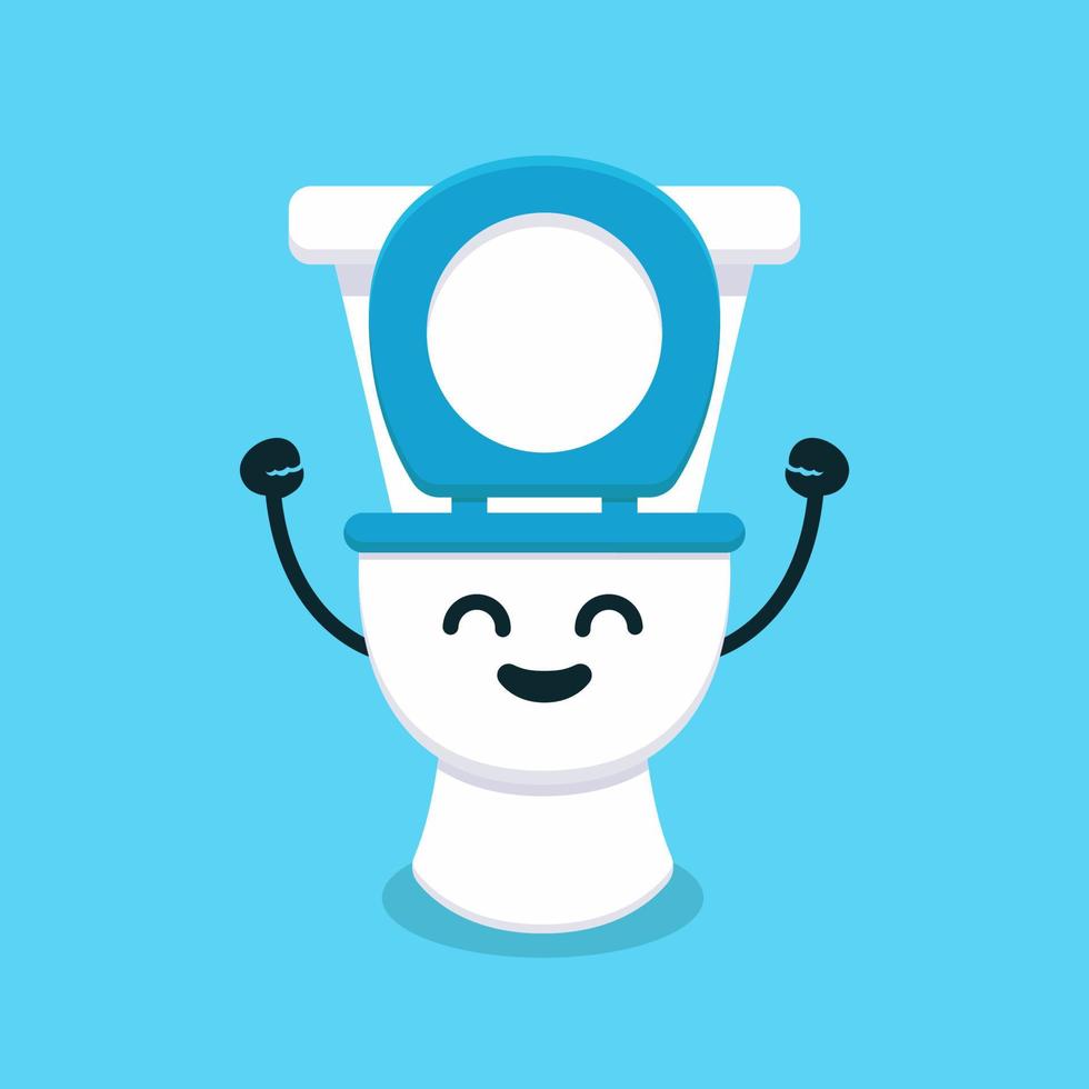 Cute toilet mascot vector