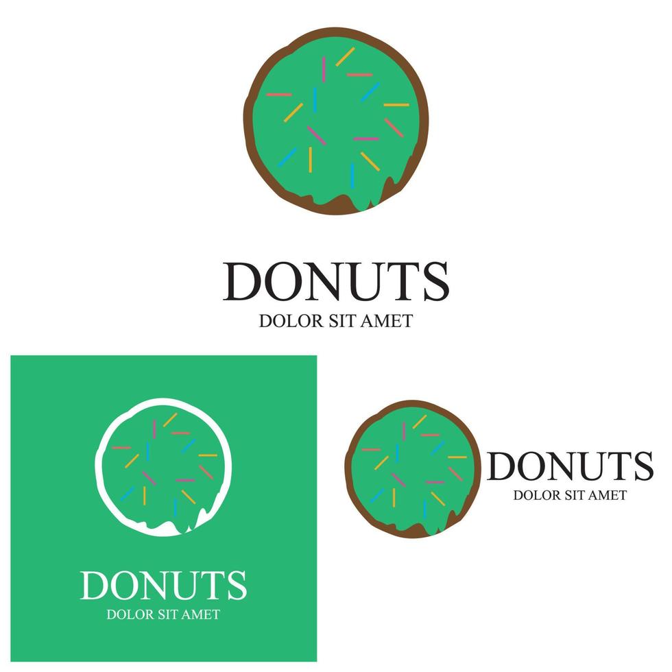 Donuts illustration logo vector template