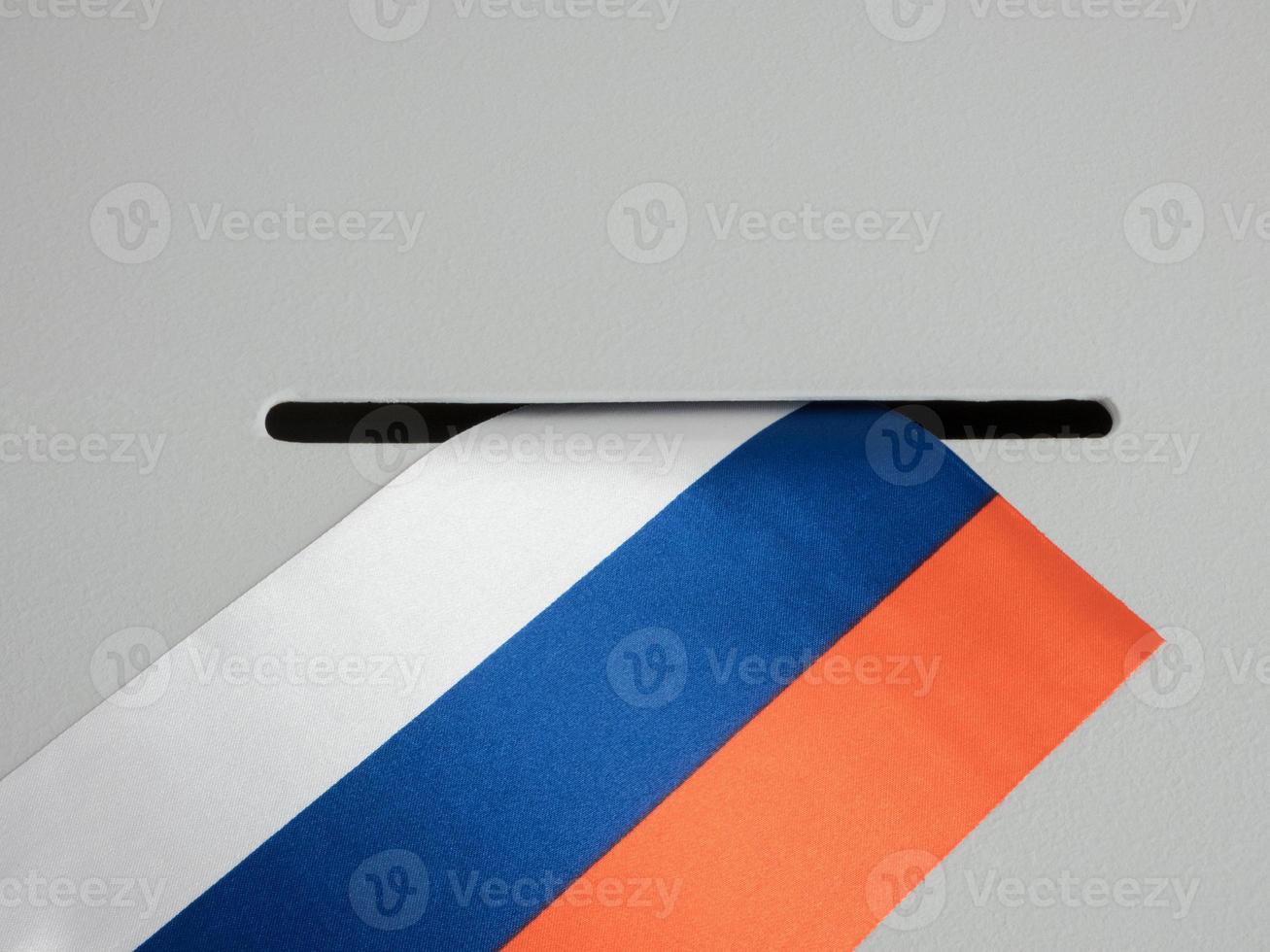 Ballot box with national flag of Russia. Presidential election photo