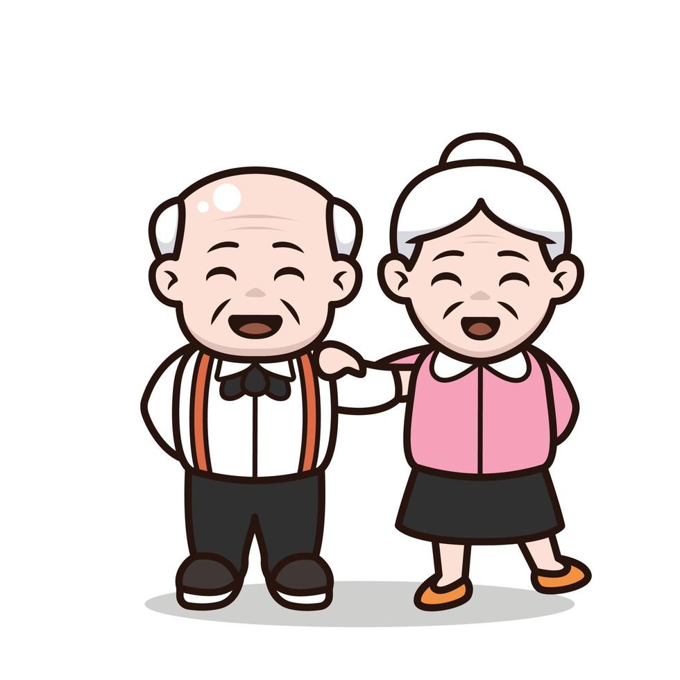 Grandparent couple cute vector