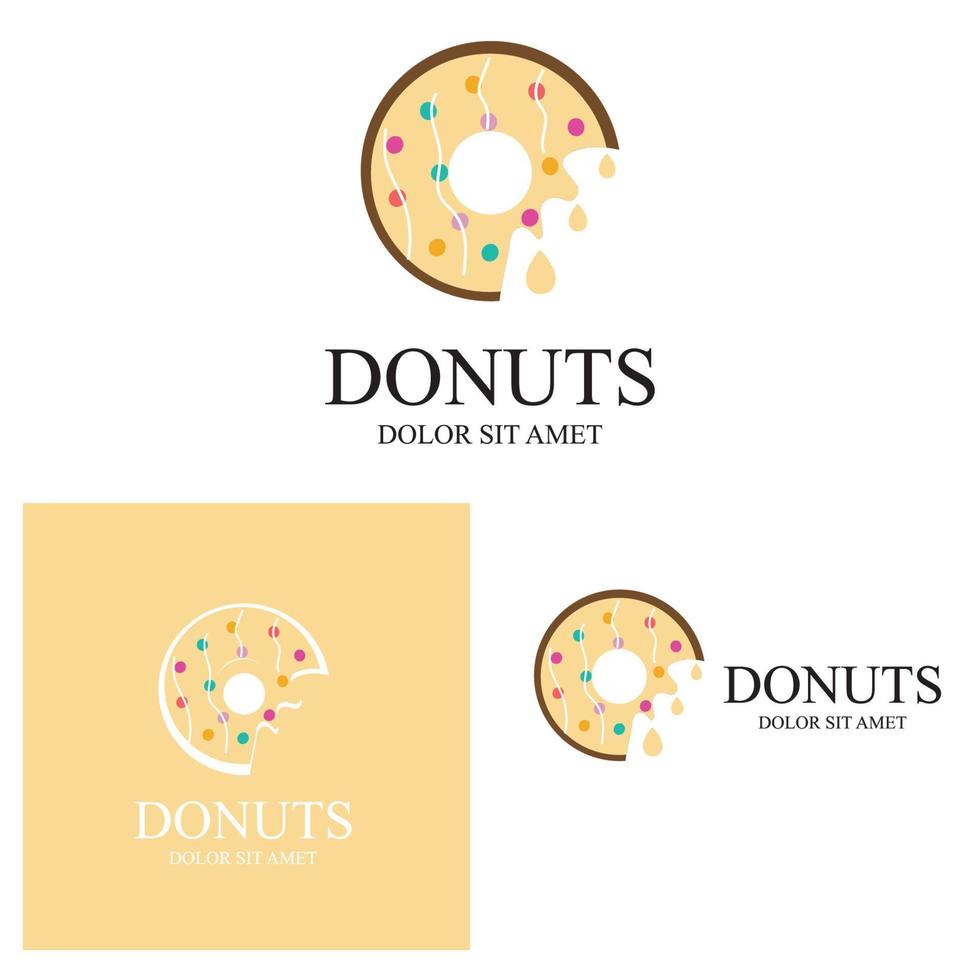 plantilla de vector de logotipo de ilustración de donuts