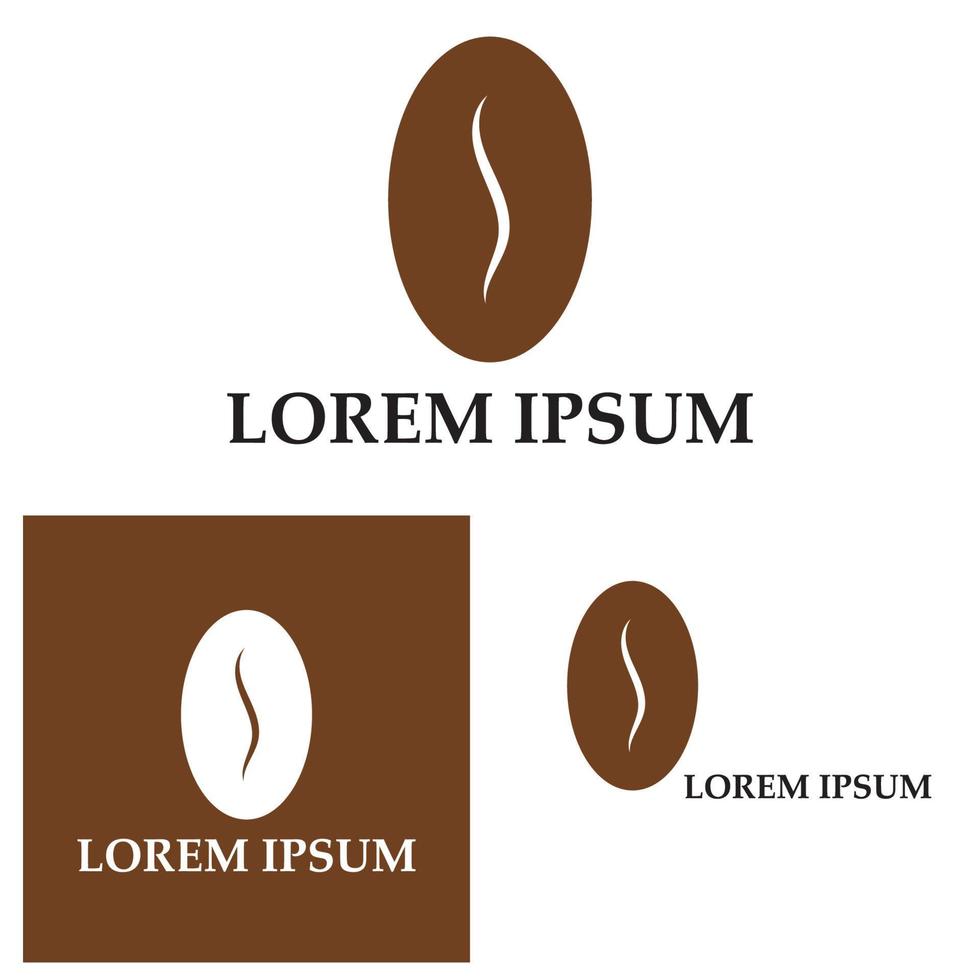 Plantilla de ilustración de vector de icono de grano de café