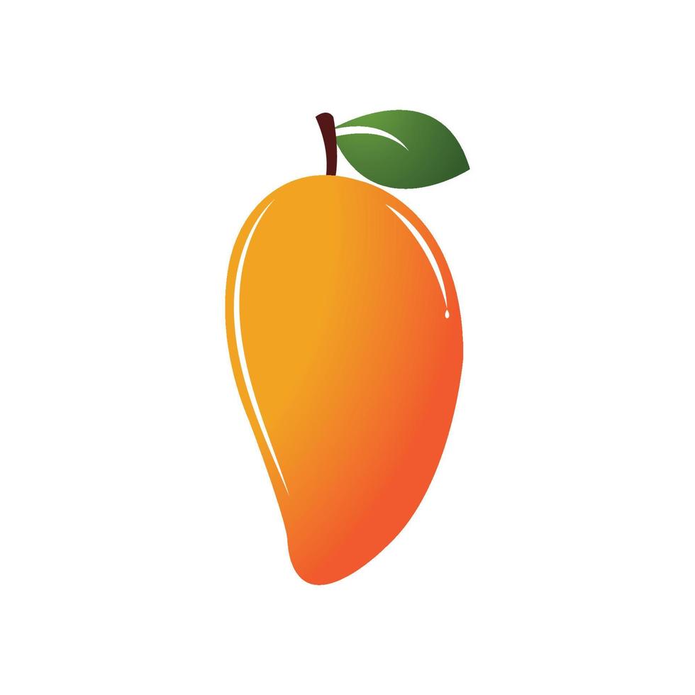 Diseño de ilustración de icono de vector de fruta de mango