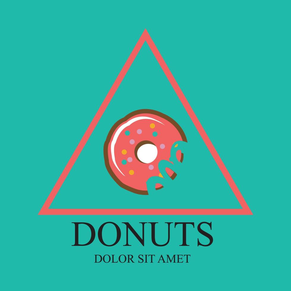 plantilla de vector de logotipo de ilustración de donuts