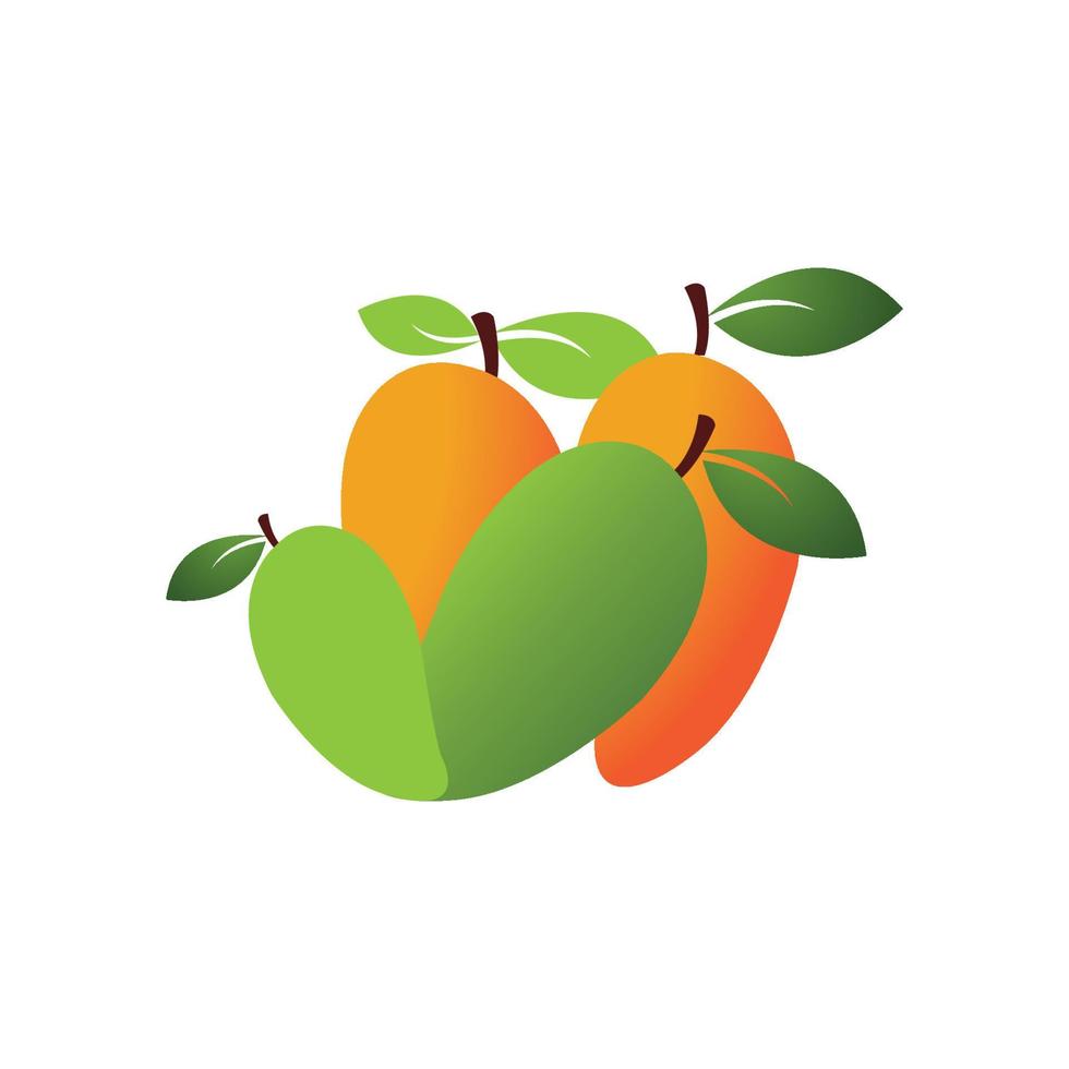 Diseño de ilustración de icono de vector de fruta de mango