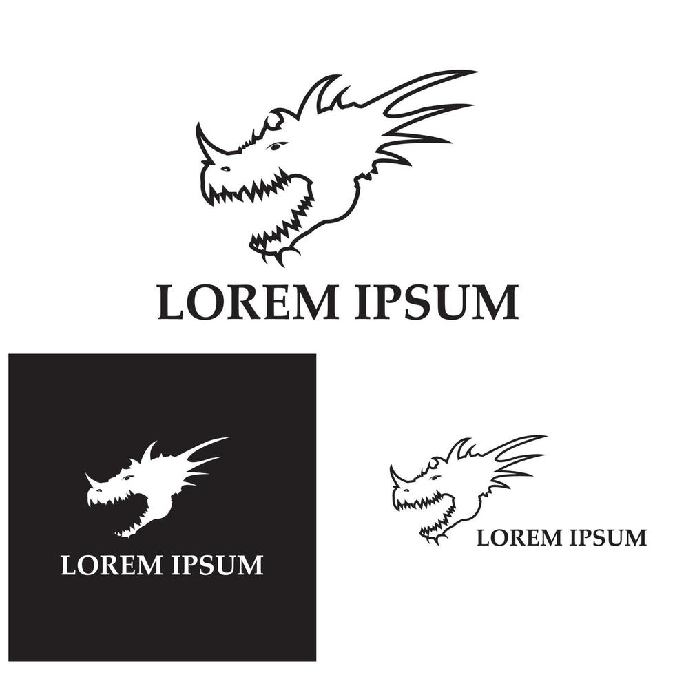 logotipo de ilustración de icono de vector de dragón