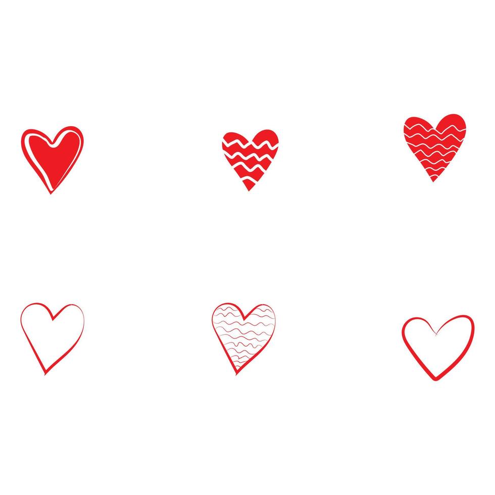 corazones dibujados a mano. elementos de diseño para el día de san valentín. vector