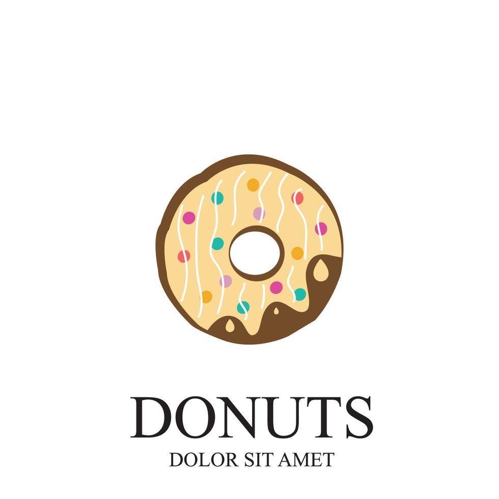 plantilla de vector de logotipo de ilustración de donuts