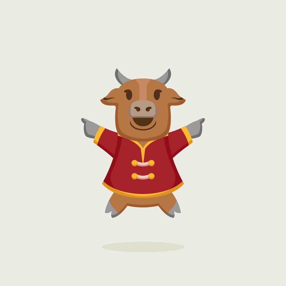 Cute chinese ox vector