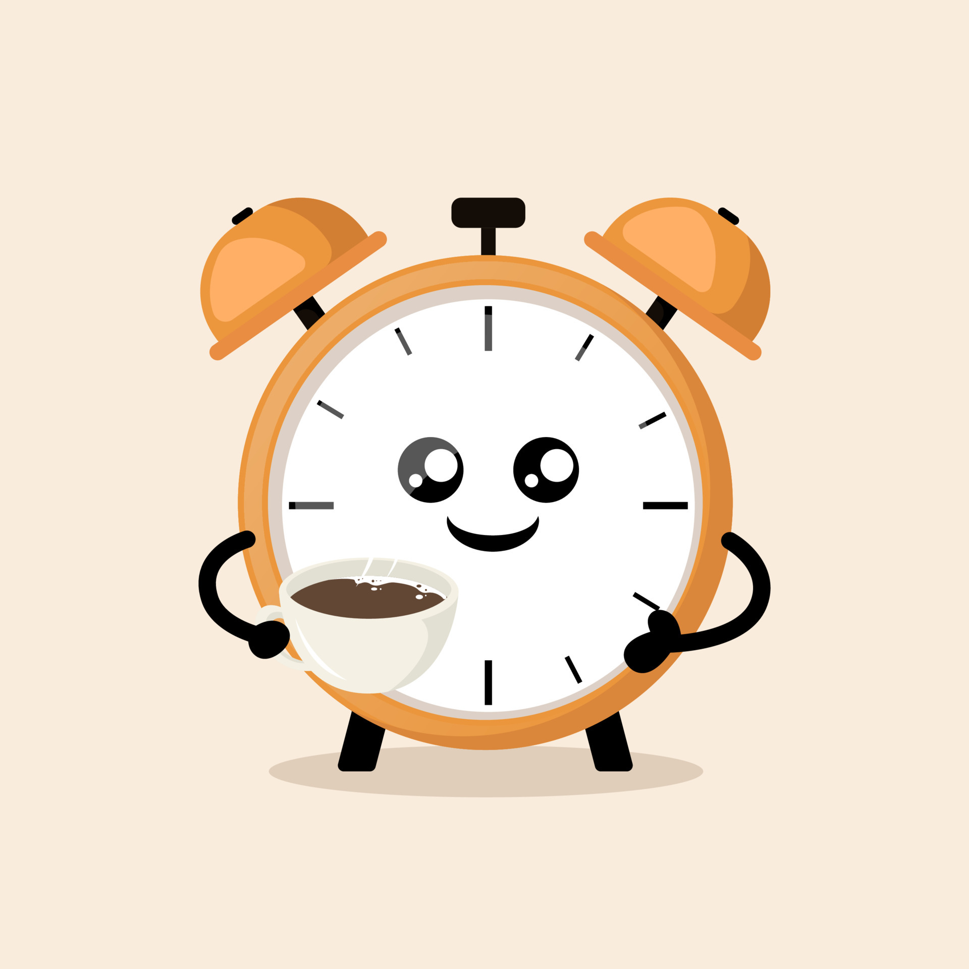 Alarm clock cute mascot 5143598 Vector Art at Vecteezy