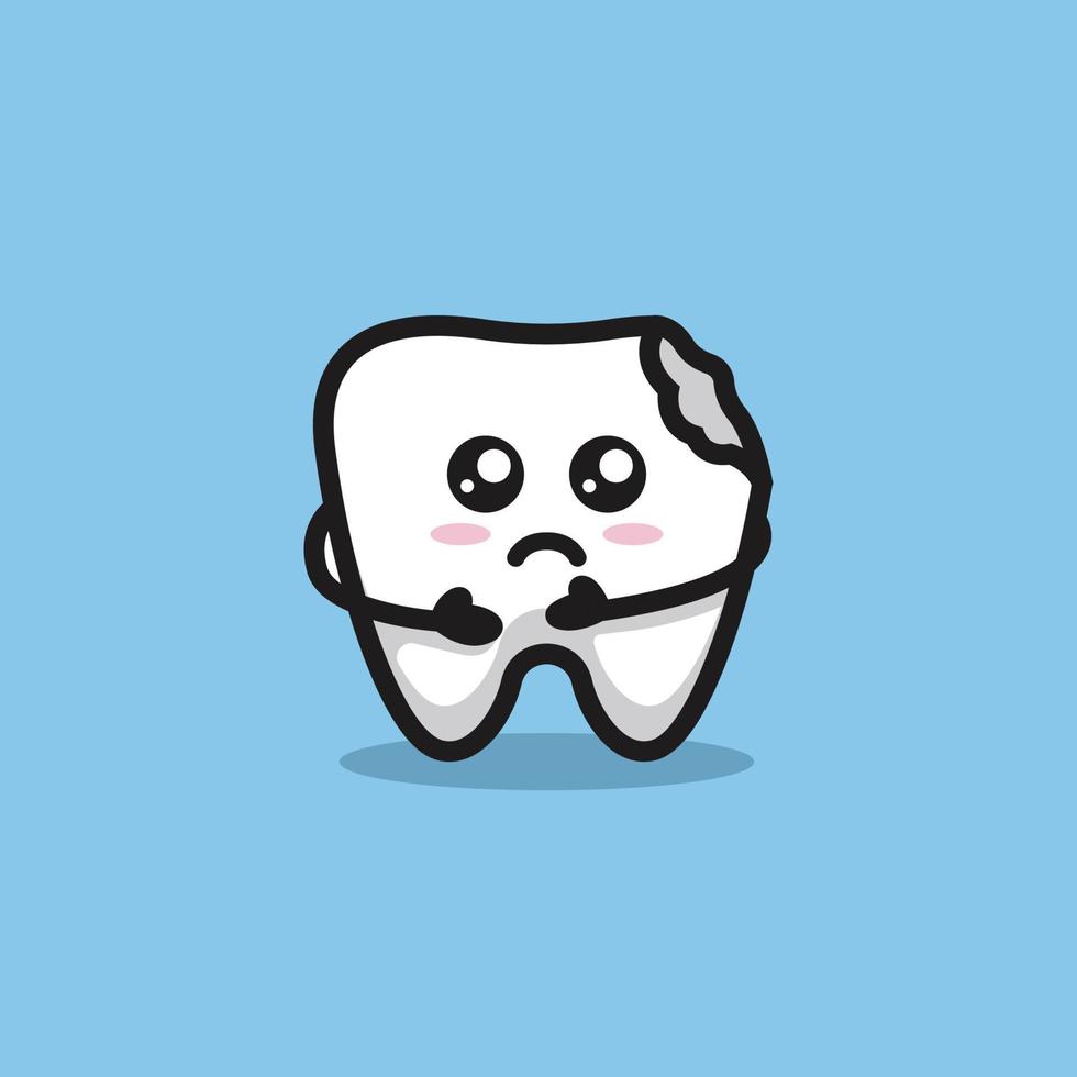 Cute tooth mascot design vector
