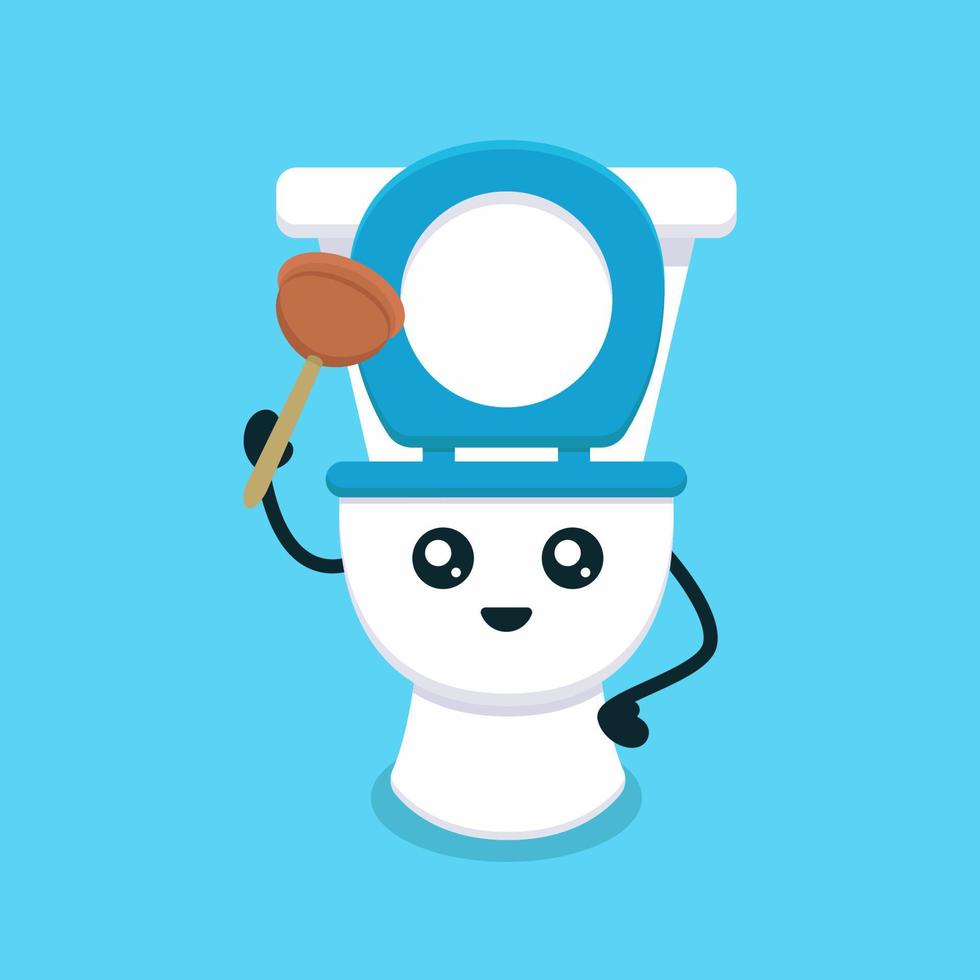 Cute toilet mascot vector