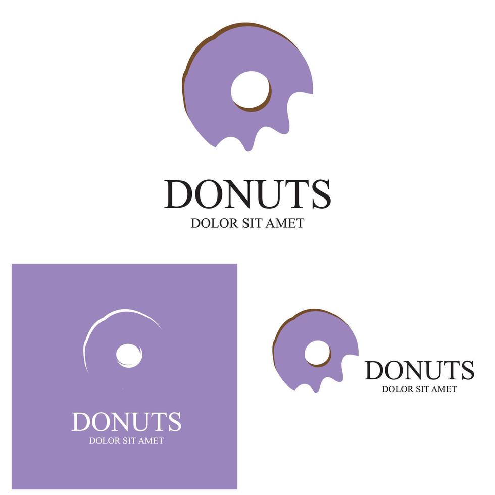 plantilla de vector de logotipo de ilustración de donuts