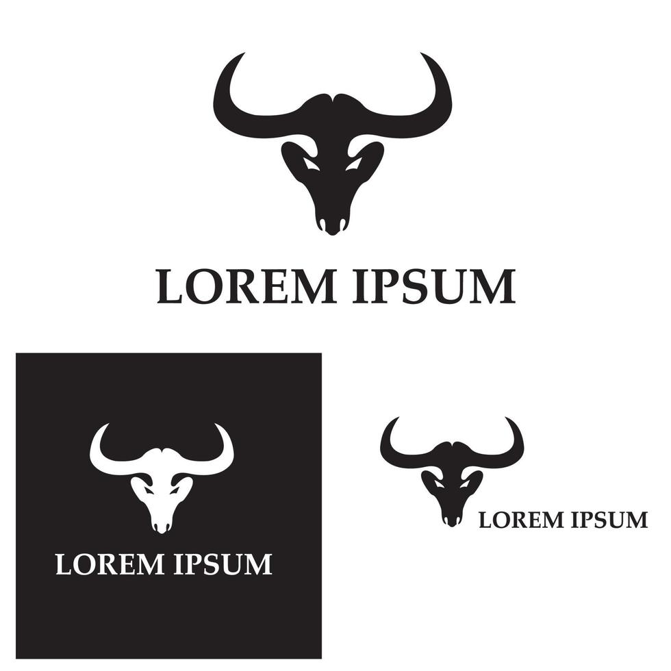 Aplicación de iconos de plantilla de logotipo y símbolo de cuerno de toro vector