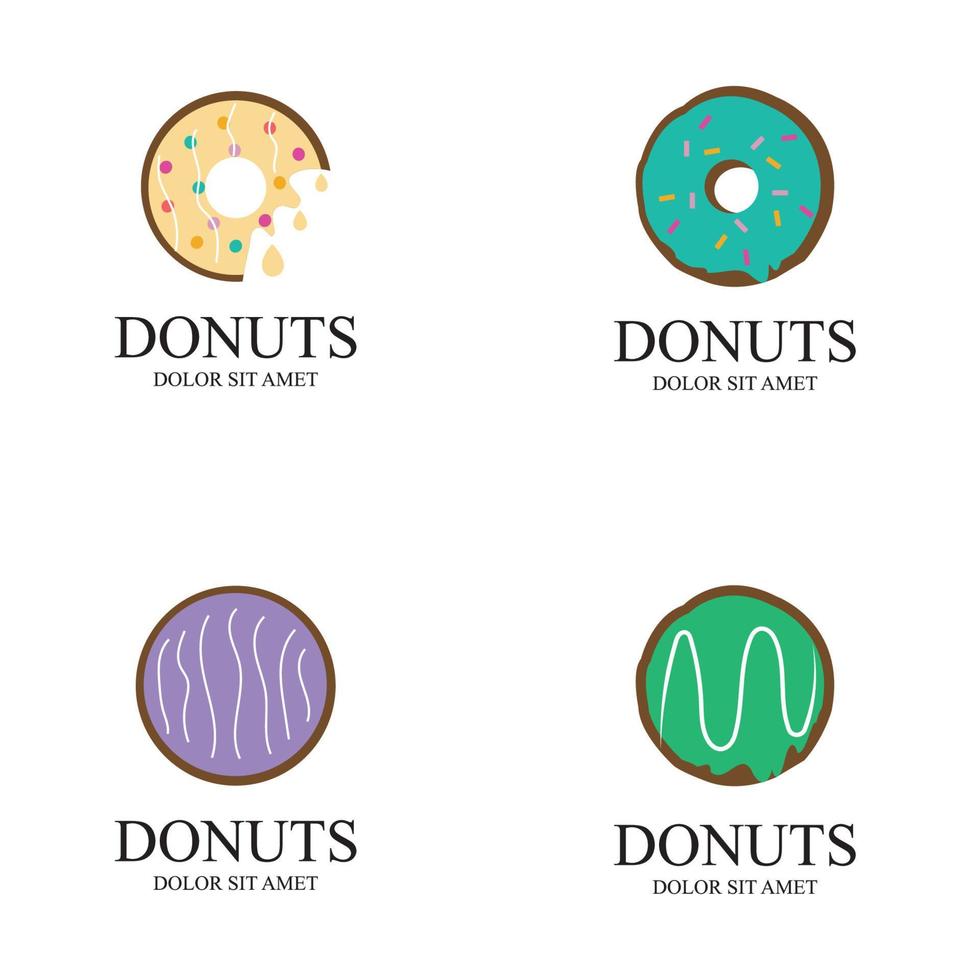 plantilla de vector de logotipo de ilustración de donuts