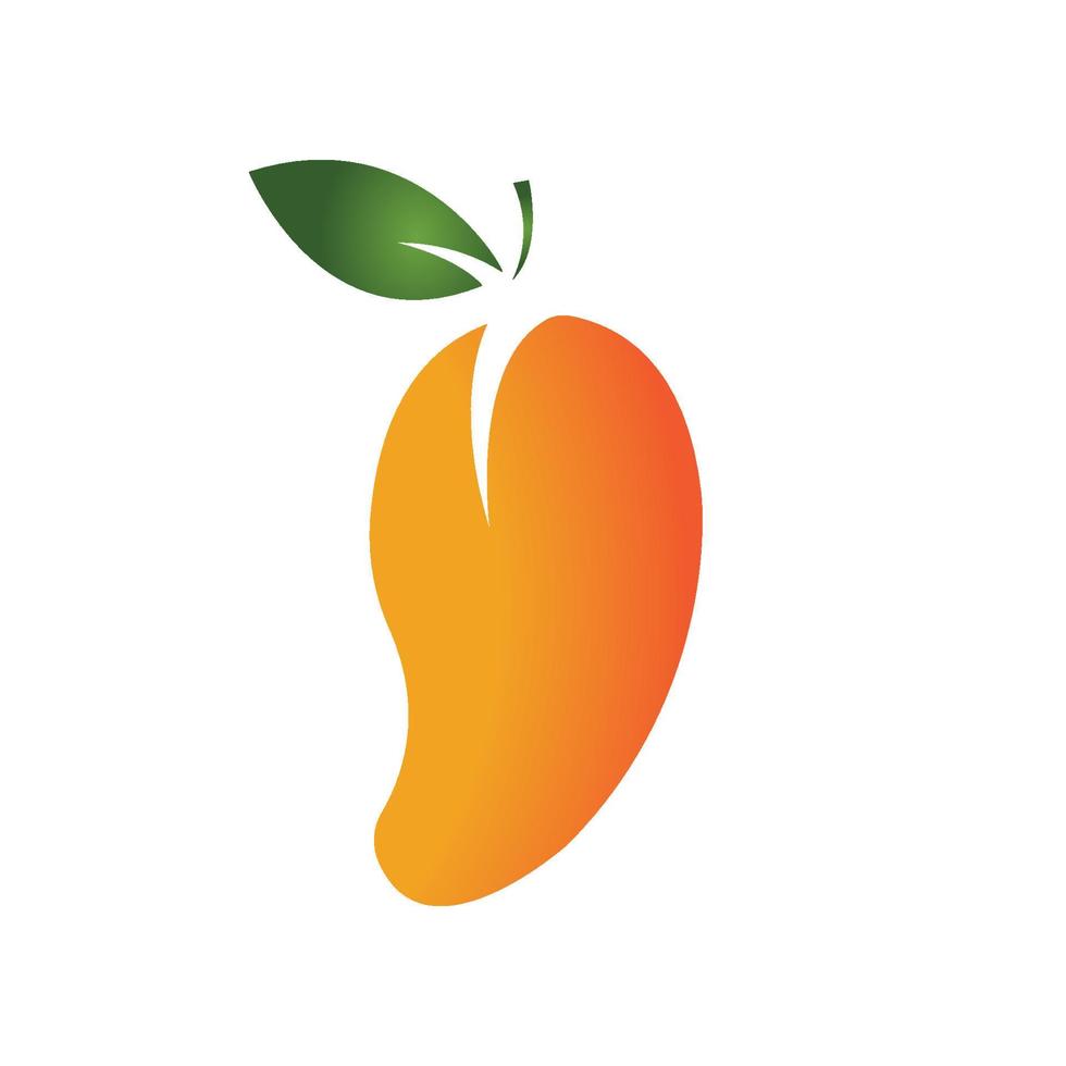 Diseño de ilustración de icono de vector de fruta de mango