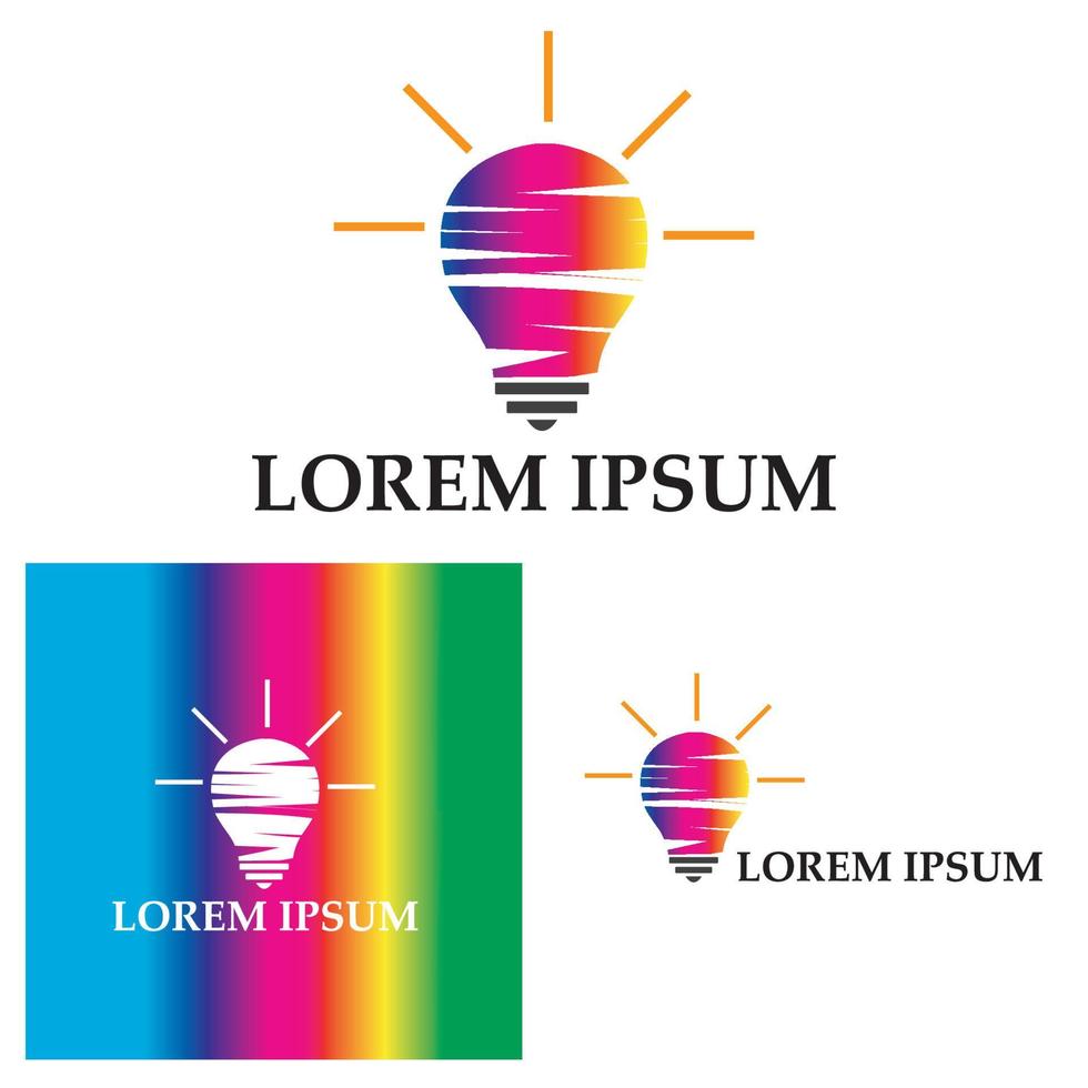 Colorful lightbulb logo designs concept  creative icon symbol technology logo  bulb logo designs vector