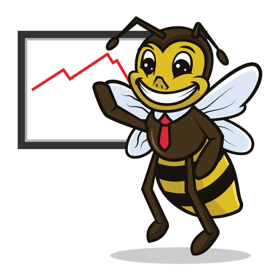 diseño de mascota de abeja premium vector