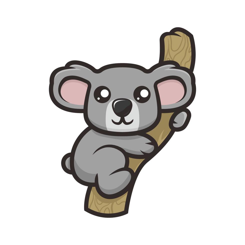 lindo koala mascota ilustración vectorial vector