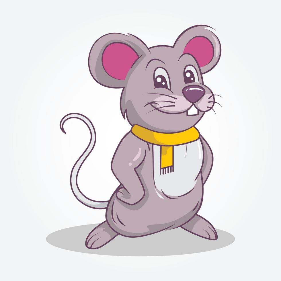 ratón lindo ilustración estilo dibujado a mano vector