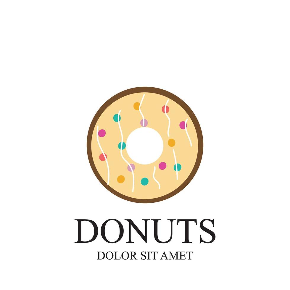 plantilla de vector de logotipo de ilustración de donuts