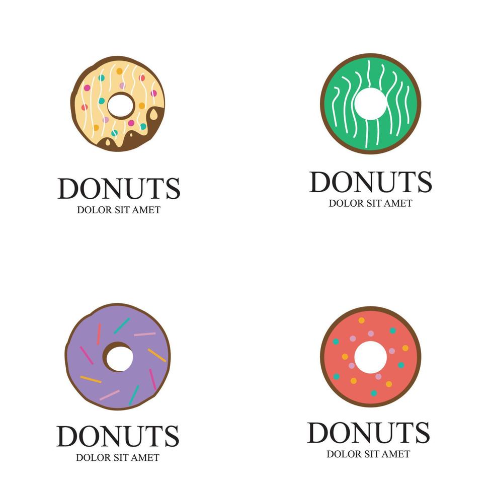 plantilla de vector de logotipo de ilustración de donuts