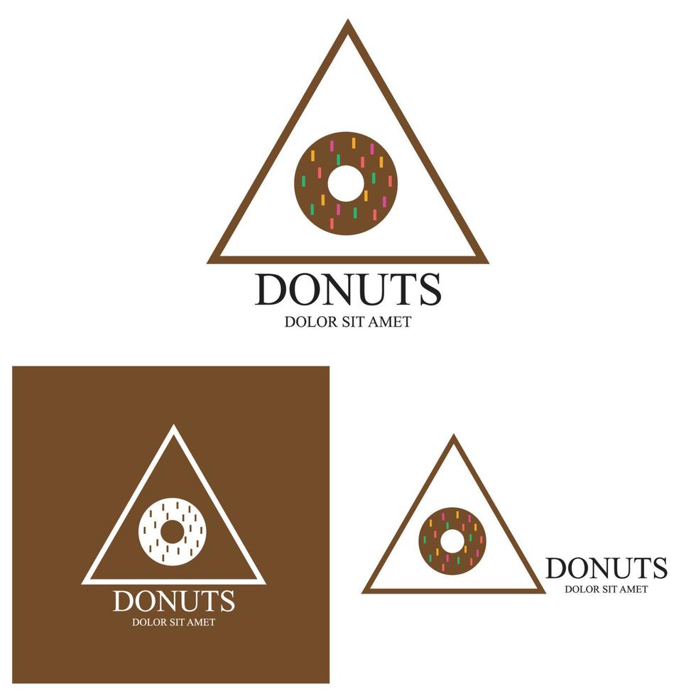 plantilla de vector de logotipo de ilustración de donuts