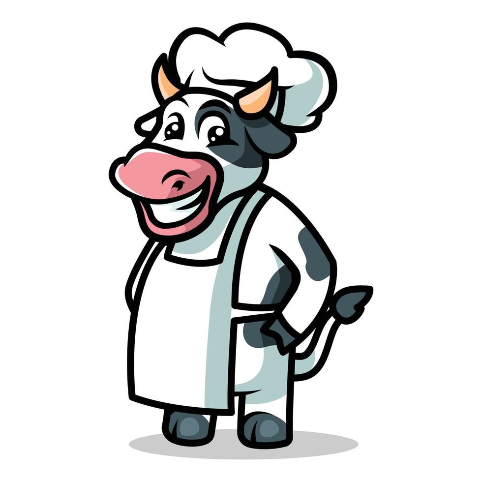 diseño de vector de ilustración de mascota de vaca