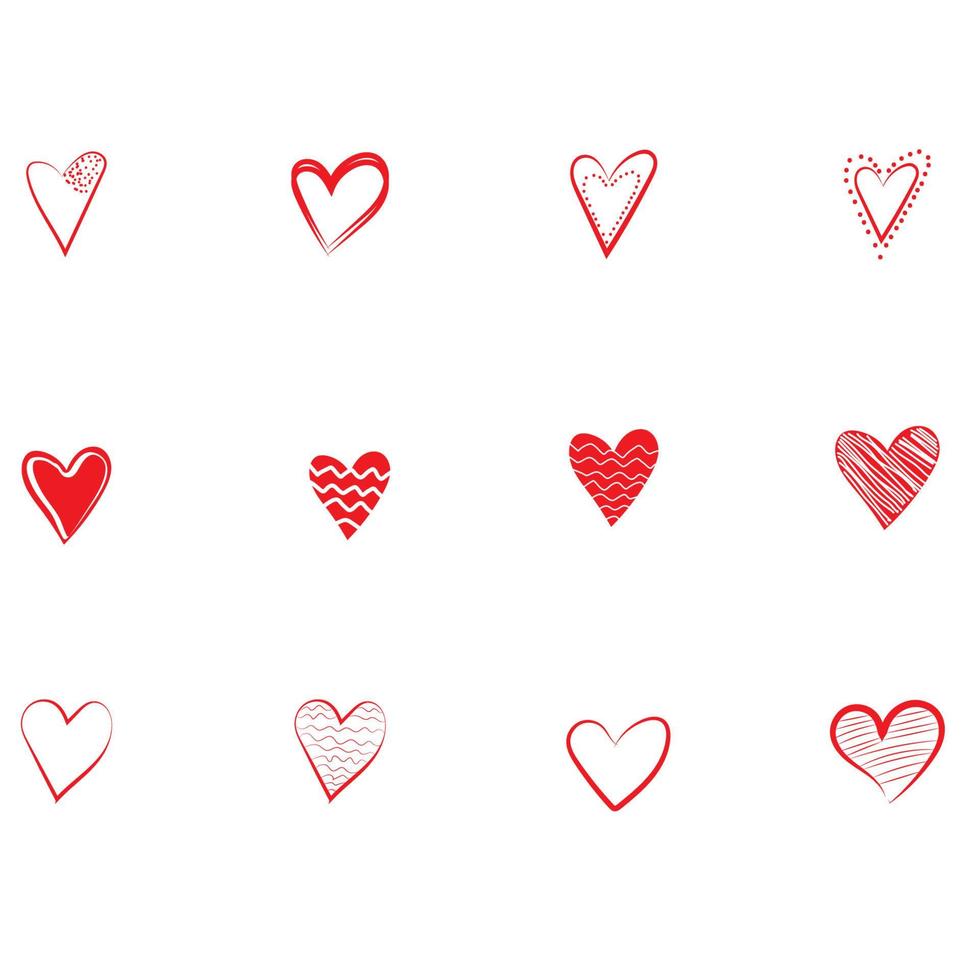 Hand drawn hearts. Design elements for Valentine day. vector