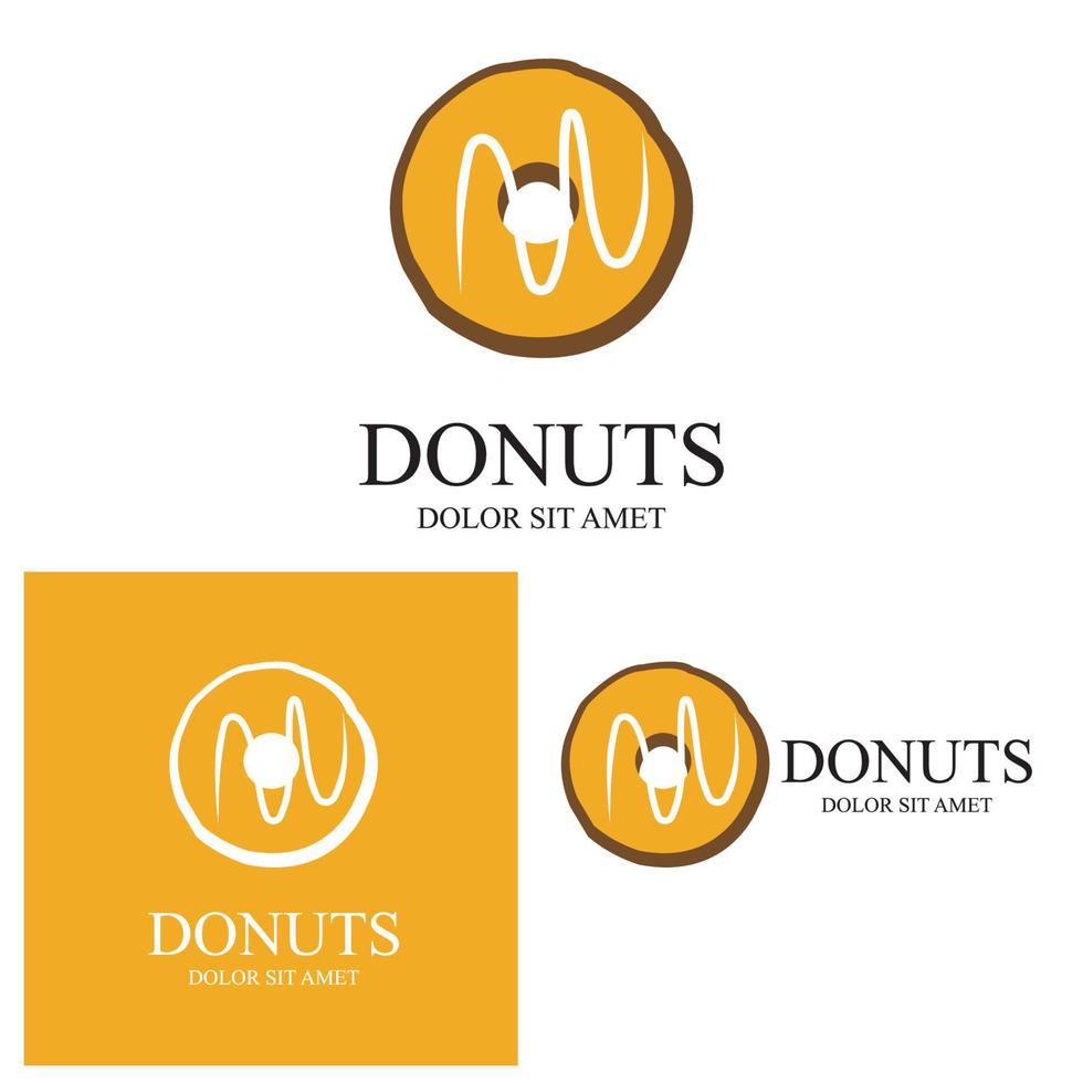 Donuts illustration logo vector template