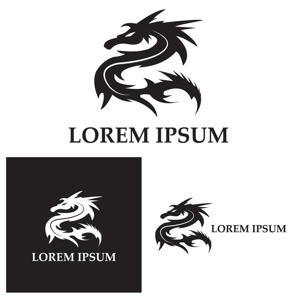 logotipo de ilustración de icono de vector de dragón