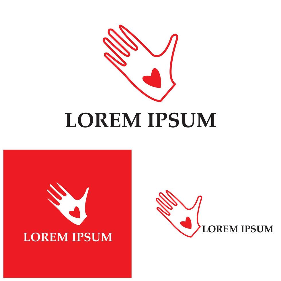 Hand care logo template vector design
