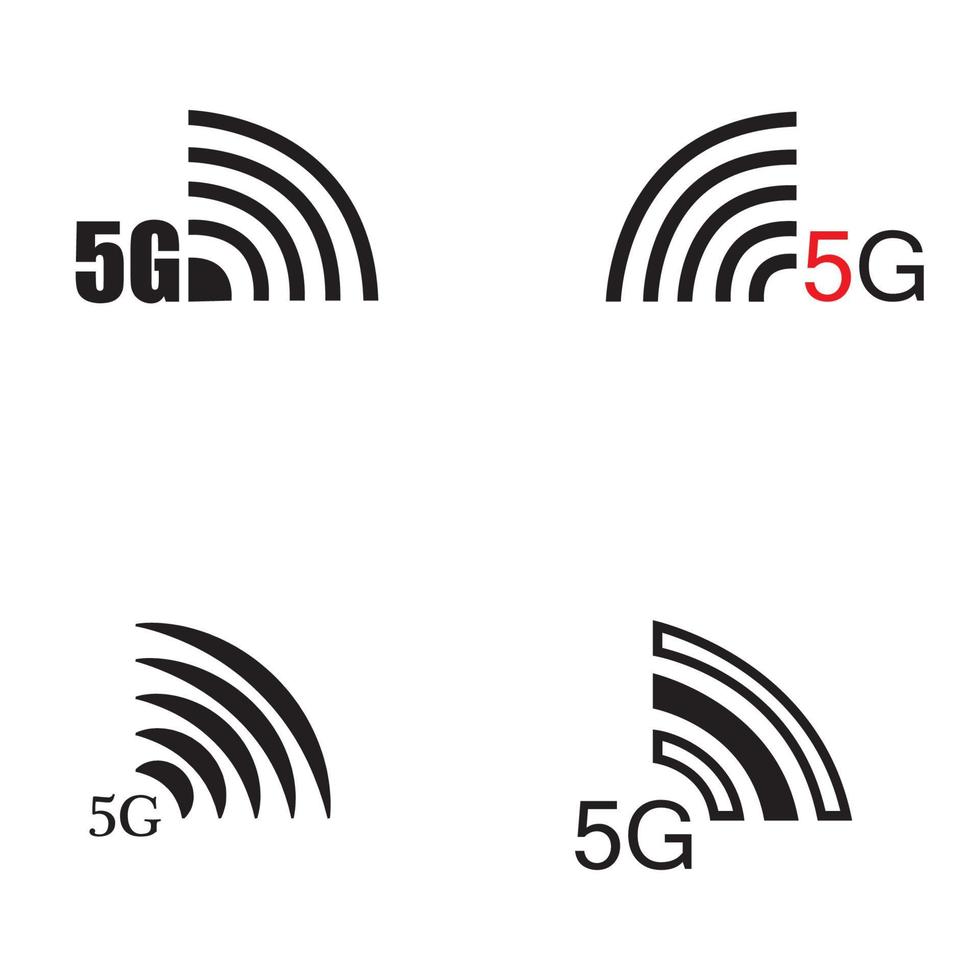 5g icono vector diseño plano