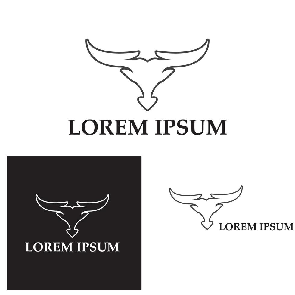 Bull horn logo and symbol template icons app vector