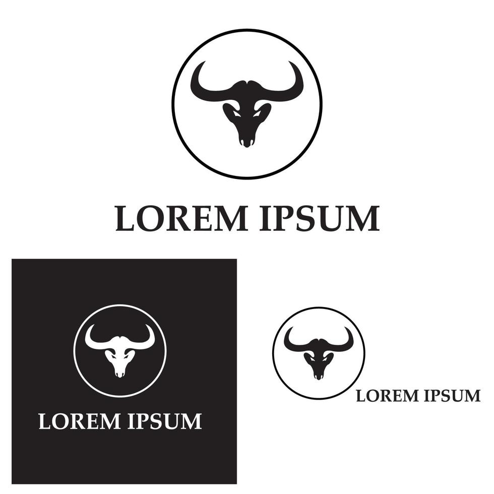 Bull horn logo and symbol template icons app vector