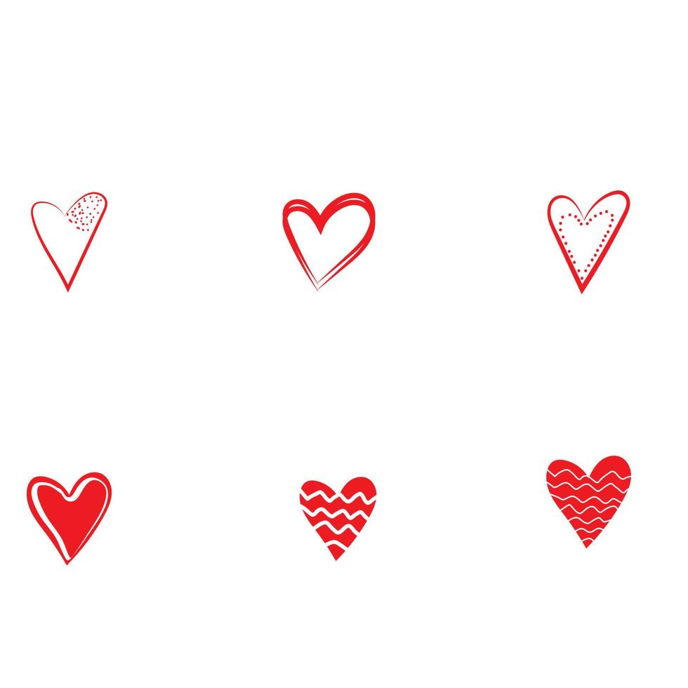 corazones dibujados a mano. elementos de diseño para el día de san valentín. vector