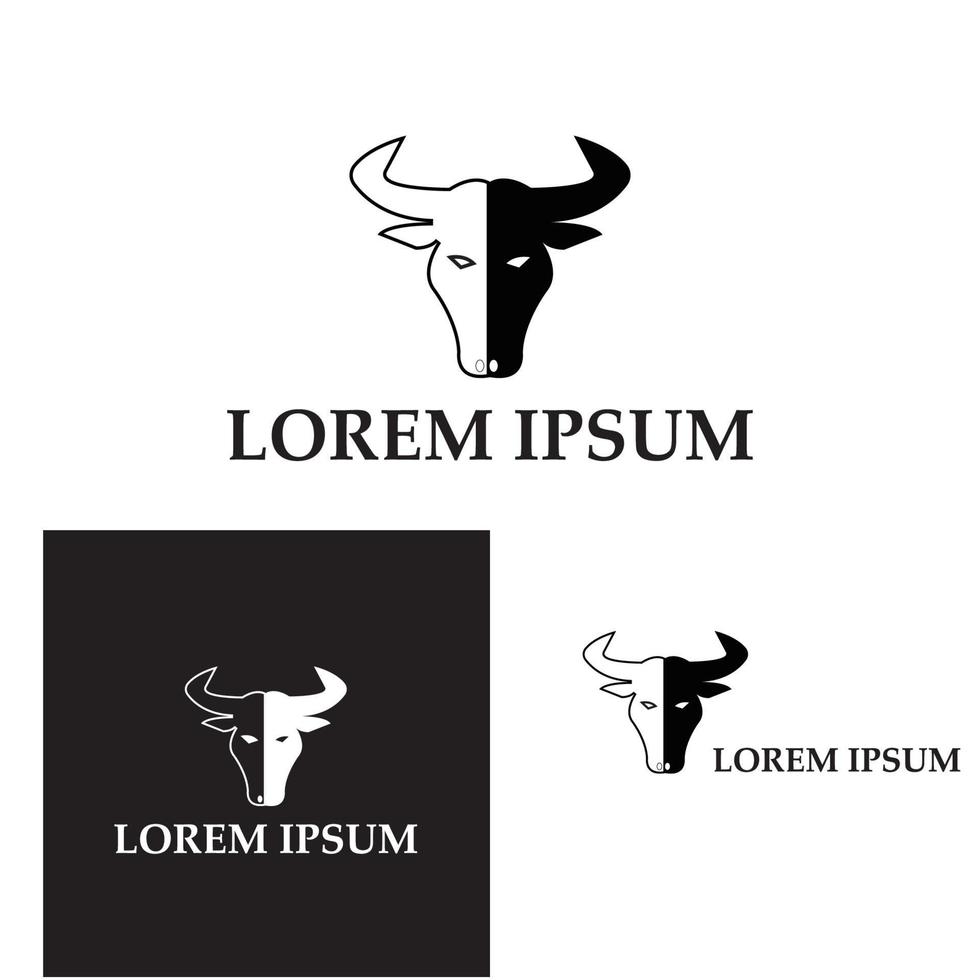 Bull horn logo and symbol template icons app vector