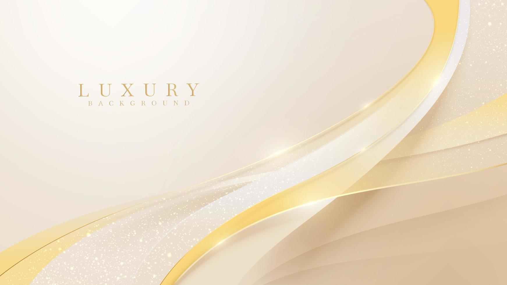 Elegant golden curve with glittering light effect decoration. Modern abstract background design. vector