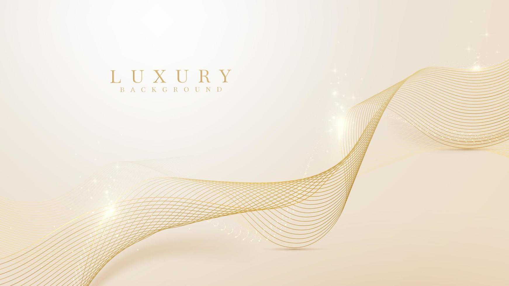 Elegant background with golden glittering waves decoration. vector illustration scene design.