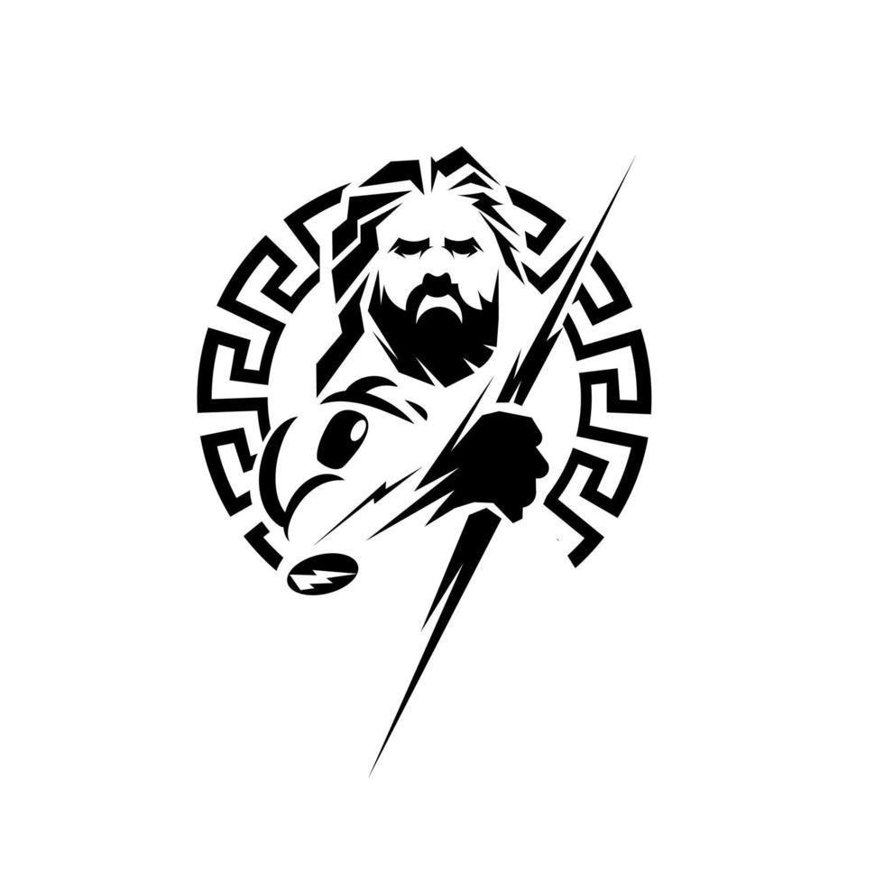 zeus and thunder logo ,illustration zeus vector