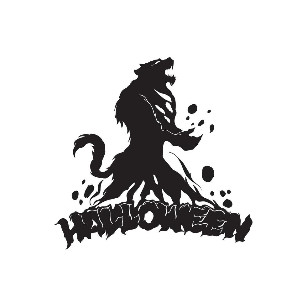 lobo halloween, ilustración lobo vector