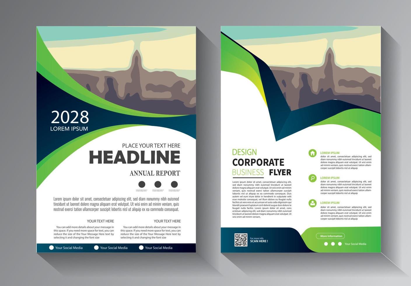 flyer business template for brochure annual report with modern idea vector
