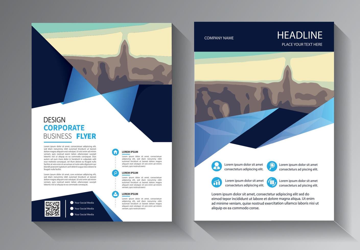 plantilla de negocio de volante para folleto informe anual con idea moderna vector