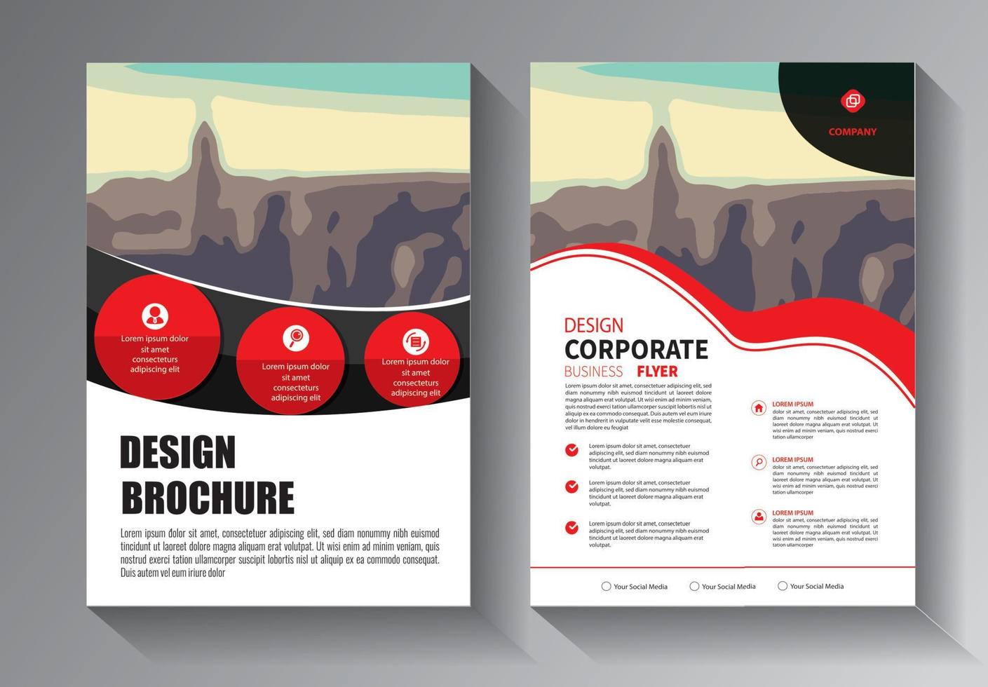 flyer business template for brochure annual report with modern idea vector