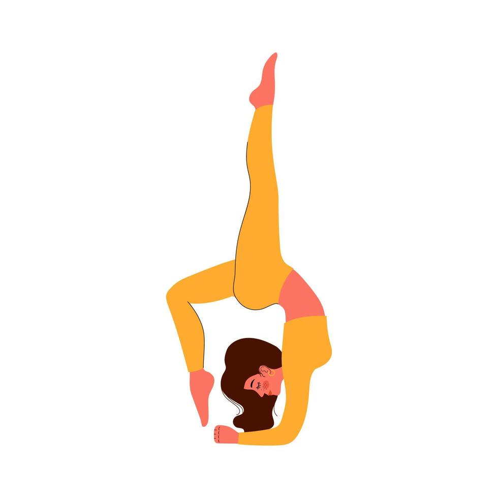 yoga poses asana girl on an isolated background. Vector illustration